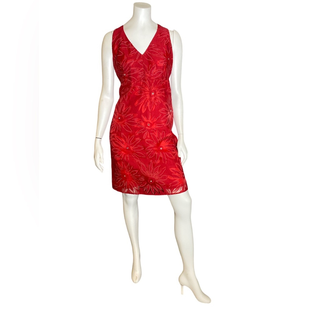 Clues Red Woman’s Dress Peek A Boo Back size 12
